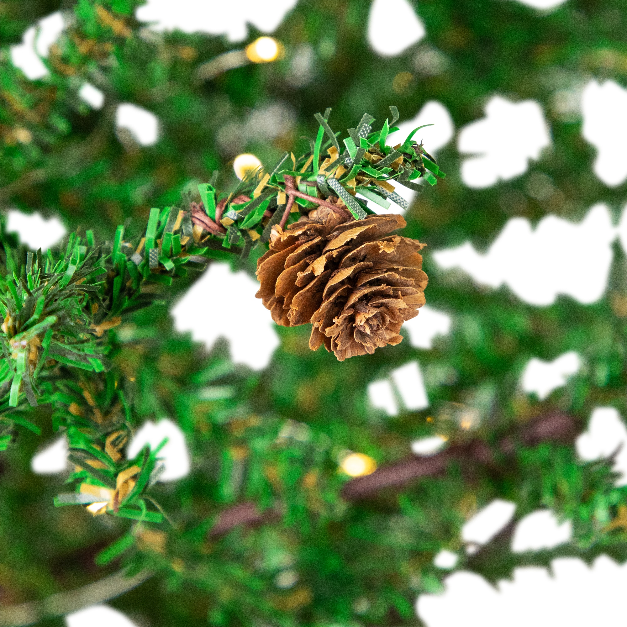 4ft. Pre-Lit Christmas Tree with Pinecones & Burlap Base, Clear Lights